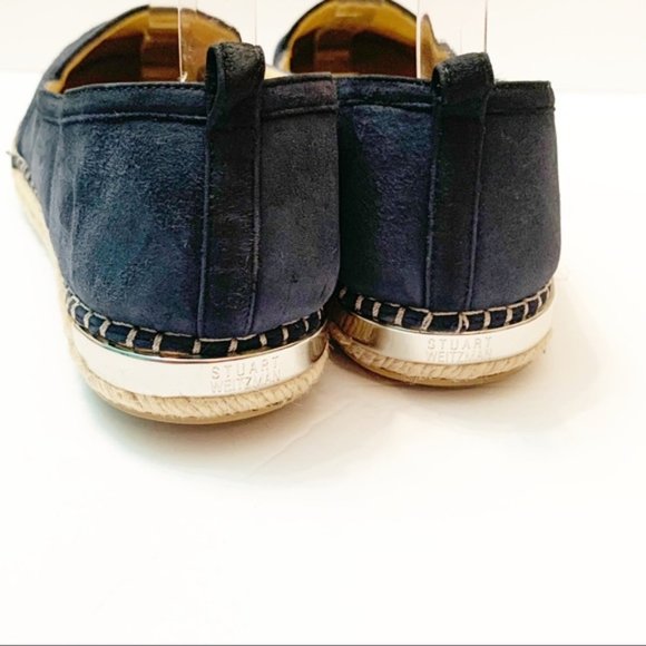 Stuart Weitzman Biarritz Blue Suede Espadrille 8 - Picture 7 of 7